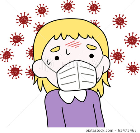 冠狀病毒女性患者大流行性流感病原體症狀 冠狀病毒女性患者大流行性流感病原體症狀 63473465