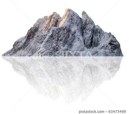 Snowy Segla peak mountain illustration in winter 63473499