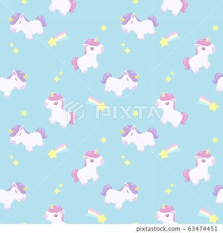 獨角獸illustration_seamless pattern_green 獨角獸illustration_seamless pattern_green 63474451