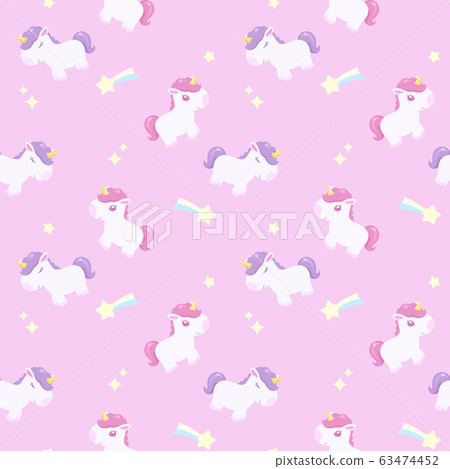 Unicorn illustration_seamless pattern_pink 63474452