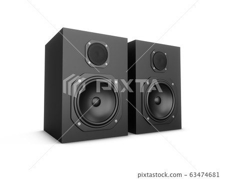 3D rendering speakers isolated on white background 3D rendering speakers isolated on white background 63474681