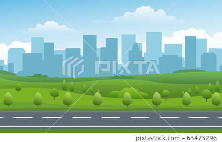 Empty road valley urban background 63475296