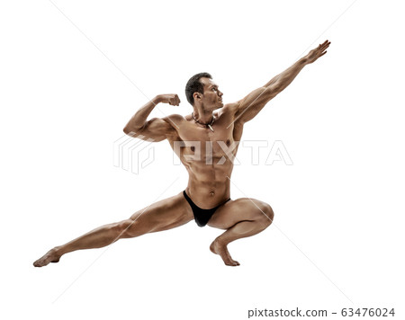 Body Builder Posing On White Background Stock Photo - Download Image Now - Body  Building, Men, Cut Out - iStock