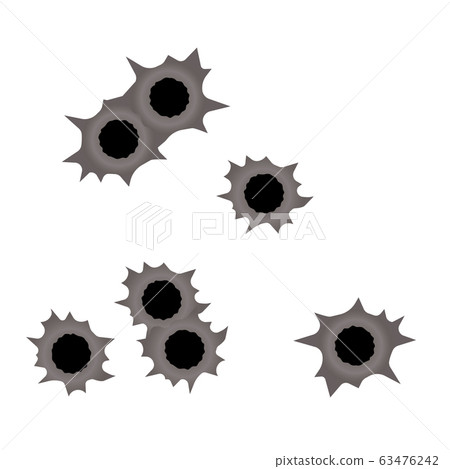 Set of bullet holes. Set of bullet holes. 63476242