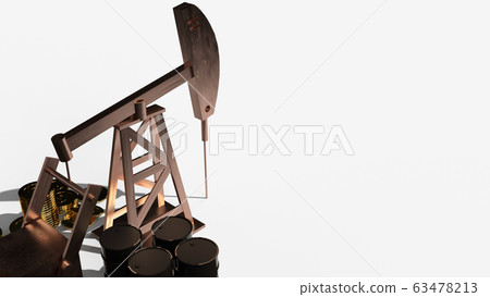 The oil drilling machine 3d rendering  for  petroleum content. 63478213