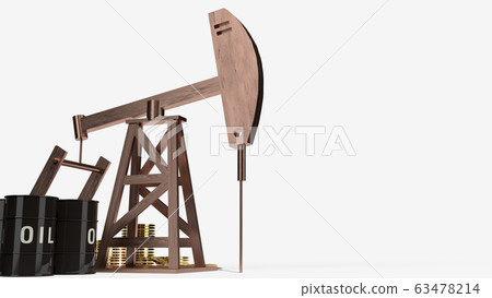 The oil drilling machine 3d rendering  for  petroleum content. 63478214