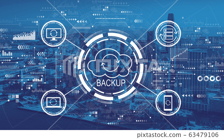 Backup concept with downtown San Francisco Backup concept with downtown San Francisco 63479106