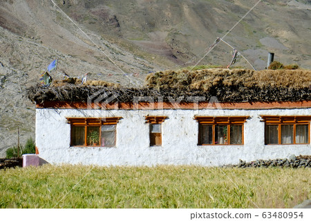 Scenery when touring by motorcycle from Ladakh region in India to Zanskar, a solitary island on land. Scenery when touring by motorcycle from Ladakh region in India to Zanskar, a solitary island on land. 63480954