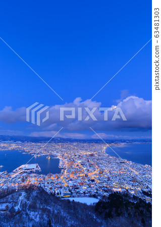 Hokkaido _ superb view of Hakodate winter night view Hokkaido _ superb view of Hakodate winter night view 63481303