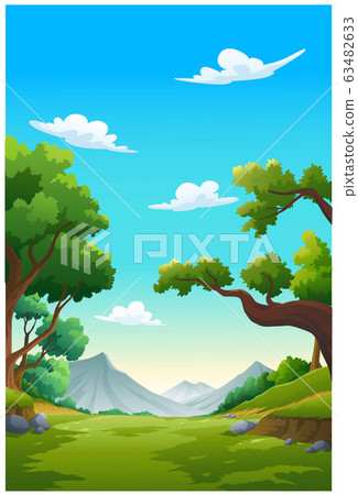 Mountains and bright sky in the morning. 63482633