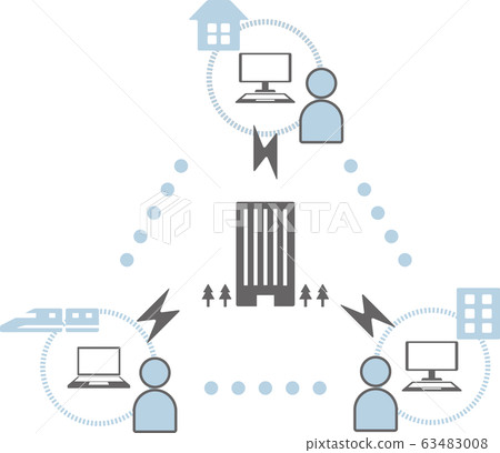 Teleworking Working from home Image diagram Vector illustration 63483008