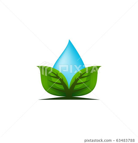 leaf, water drop logo Ideas. Inspiration logo 63483788