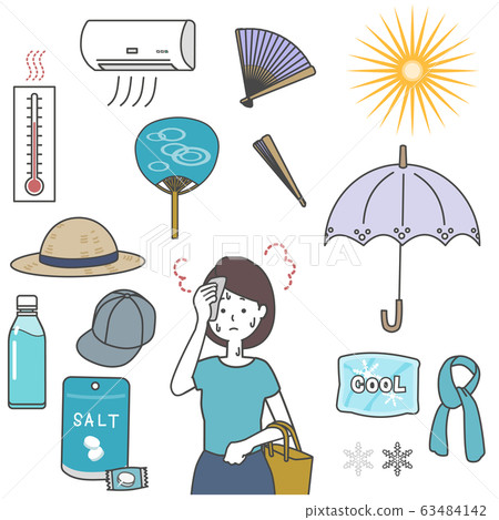 夏季中暑措施的插圖集 63484142