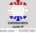 Coronavirus 2019-nCoV, COVID-19 in France. Coronavirus epidemic concept. 63485360