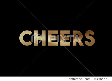 Gradient golden isolated elegant standard bold alphabet letter word CHEERS Gradient golden isolated elegant standard bold alphabet letter word CHEERS 63485439