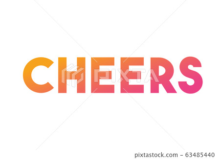 Gradient orange, pink isolated elegant standard bold alphabet letter word CHEERS Gradient orange, pink isolated elegant standard bold alphabet letter word CHEERS 63485440