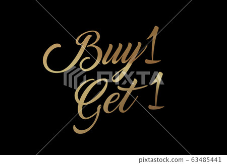 Gradient golden isolated elegant hand writing word BUY ONE GET ONE Gradient golden isolated elegant hand writing word BUY ONE GET ONE 63485441