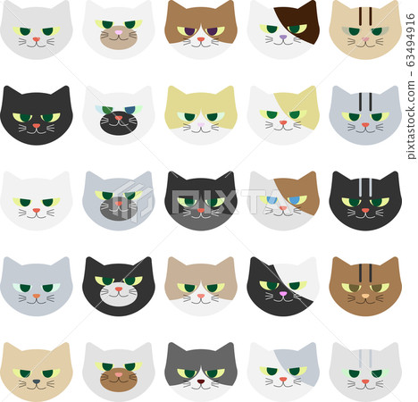 Illustration of cats with 25 different colors and patterns Illustration of cats with 25 different colors and patterns 63494916