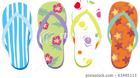夏天形象插畫沙灘涼鞋 63495113