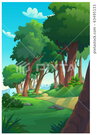 Vector illustration of a tree and graphic of 63495133