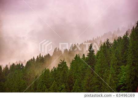 Misty mountain landscape Misty mountain landscape 63496169