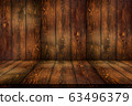 brown wood wall and floor in perspacetive view wooden room 63496379