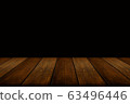 table dark wooden plank isolated on black background. 63496446
