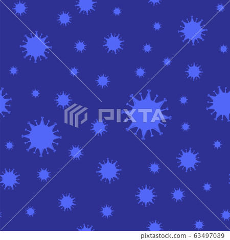 Stop Pandemic Novel Coronavirus Sign Isolated on Blue Background. Seamless Pattern 63497089