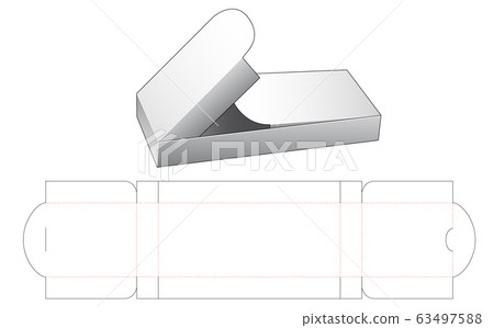 Middle opening box die cut template - Stock Illustration [63497588] - PIXTA