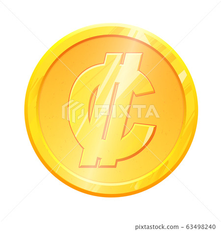 CRC Golden colon coin symbol on white background. Finance investment concept. Exchange Costa Rican currency Money banking illustration. Business income earnings. Financial sign stock vector 63498240