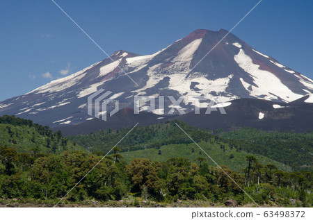 Llaima volcano in the Conguillio National Park. Llaima volcano in the Conguillio National Park. 63498372
