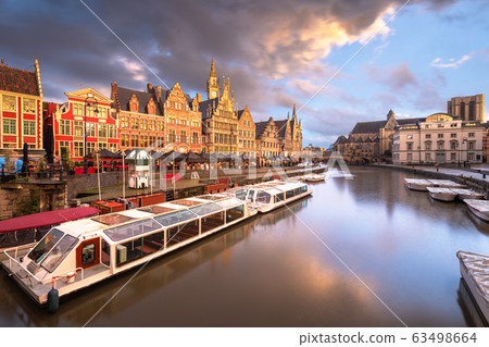 Ghent, Belgium at the Graslei 63498664