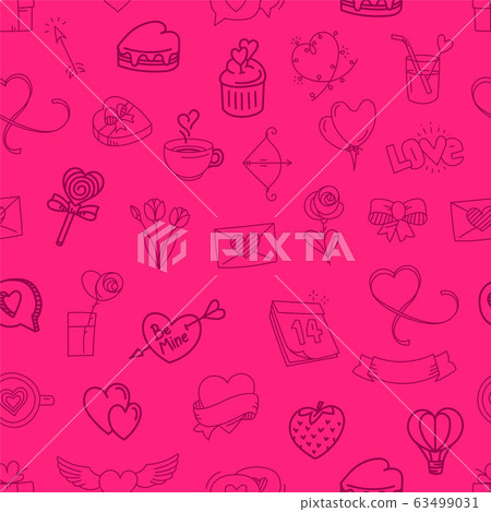 Valentines day elements seamless background - Stock Illustration ...