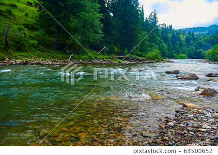 landscape, beautiful view of mountain river in landscape, beautiful view of mountain river in 63500652