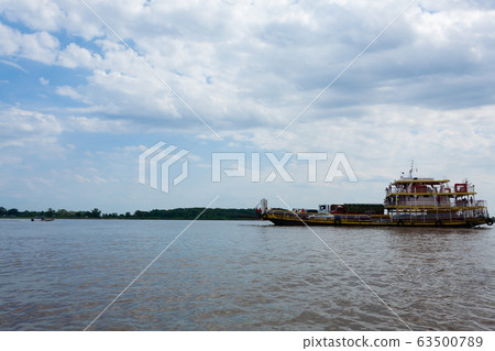 Meeting of Waters. Brazilian rivers confluence 63500789