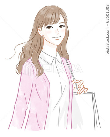 A lady with luggage 63501308