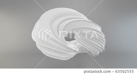 white futuristic curvy torus object on grey background 3D rendering illustration white futuristic curvy torus object on grey background 3D rendering illustration 63502555