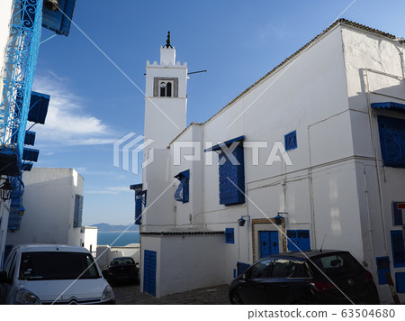 Tunisia · Sidibuside building and blue sky / buildings of Sidi Bou Said Tunisia · Sidibuside building and blue sky / buildings of Sidi Bou Said 63504680