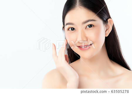 Beautiful Young Asian Woman with Clean Fresh Skin. Beautiful Young Asian Woman with Clean Fresh Skin. 63505278
