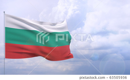 High resolution close-up flag of Bulgaria. 3D illustration. High resolution close-up flag of Bulgaria. 3D illustration. 63505936
