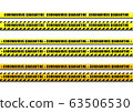 Vector do not cross tape with Coronavirus quarantine text, pandemic prevention concept  63506530