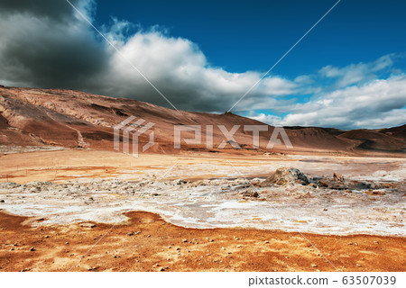 Geothermal area Hverir, Iceland. Geothermal area Hverir, Iceland. 63507039