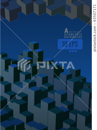 Isometric shape graphic background on blue color 63507171