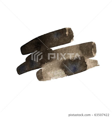 Vector watercolor ink spot. Wet brush stroke on paper texture. Dry brush strokes. Abstract composition for design elements 63507422