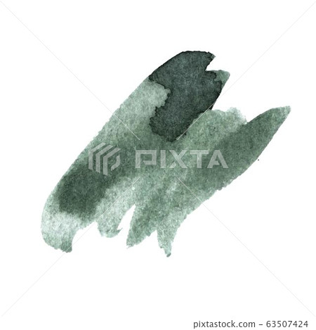 Vector watercolor ink spot. Wet brush stroke on paper texture. Dry brush strokes. 63507424