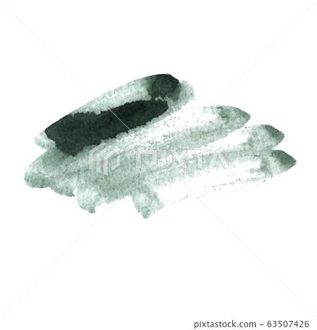 Vector watercolor ink spot. Wet brush stroke on paper texture. Dry brush strokes. 63507426