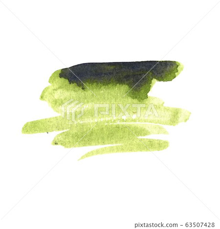 Vector watercolor ink spot. Wet brush stroke on paper texture. Dry brush strokes. 63507428