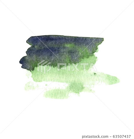 Vector watercolor ink spot. Wet brush stroke on paper texture. Dry brush strokes. 63507437