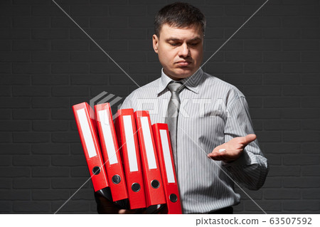 Very busy businessman closeup portrait, posing Very busy businessman closeup portrait, posing 63507592