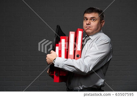 Very busy businessman closeup portrait, posing Very busy businessman closeup portrait, posing 63507595